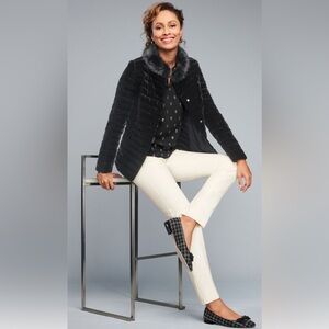 Talbots Quilted Velvet Down Jacket